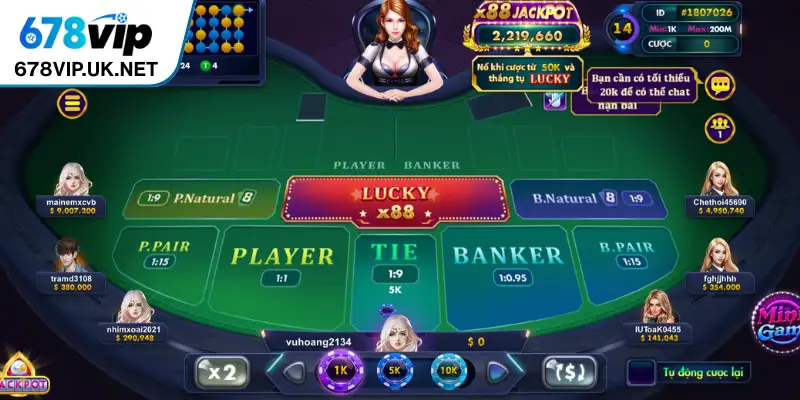 Baccarat trực tuyến hấp dẫn với thưởng lớn